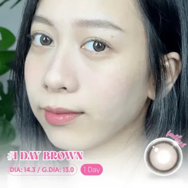  (GIÁ 1 CHIẾC) 1Day Brown - Màu nâu tự nhiên - Kính áp tròng Eyesm