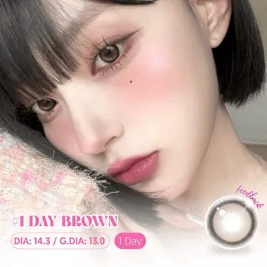  (GIÁ 1 CHIẾC) 1Day Brown - Màu nâu tự nhiên - Kính áp tròng Eyesm
