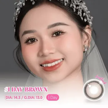  (GIÁ 1 CHIẾC) 1Day Brown - Màu nâu tự nhiên - Kính áp tròng Eyesm