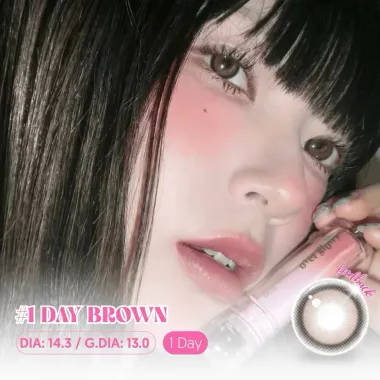  (GIÁ 1 CHIẾC) 1Day Brown - Màu nâu tự nhiên - Kính áp tròng Eyesm