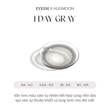 (GIÁ 1 CHIẾC) 1Day Gray - Màu xám tự nhiên - Kính áp tròng Eyesme