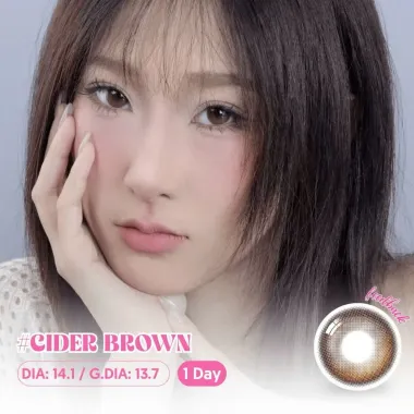 (GIÁ 1 CHIẾC) Lens 1 ngày Eyesme – CIDER BROWN giãn nhẹ 14.1mm