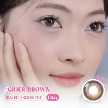 (GIÁ 1 CHIẾC) Lens 1 ngày Eyesme – CIDER BROWN giãn nhẹ 14.1mm