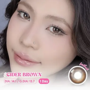 (GIÁ 1 CHIẾC) Lens 1 ngày Eyesme – CIDER BROWN giãn nhẹ 14.1mm
