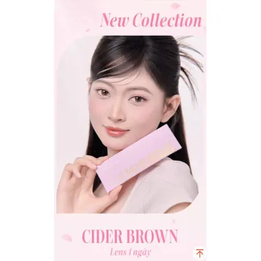 (GIÁ 1 CHIẾC) Lens 1 ngày Eyesme – CIDER BROWN giãn nhẹ 14.1mm