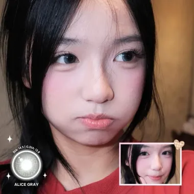 (GIÁ 1 CHIẾC) Lens 1Day Alice Gray Giãn Tròng 14.5mm tone Xám đen bí ẩn