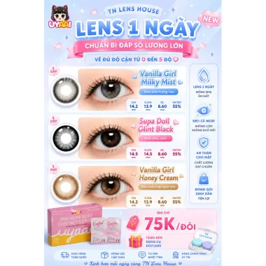 (GIÁ 1 ĐÔI) Lens 1 Ngày UYAAI bộ Sưu tập Gdia Giãn To