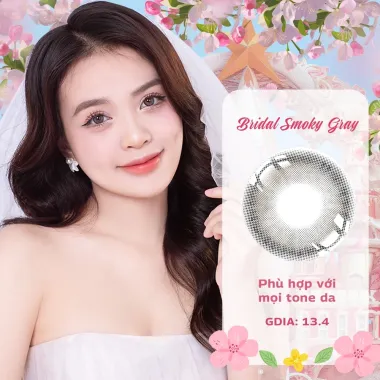 Bridal Smoky Gray - Lens Xám khói nhẹ - viền tia không giãn tròng 14.0mm