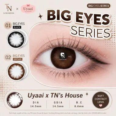 BST Big Eyes Series Black - Brown 14.5mm lens ̉ tháng UYAAI/Fresh Lady