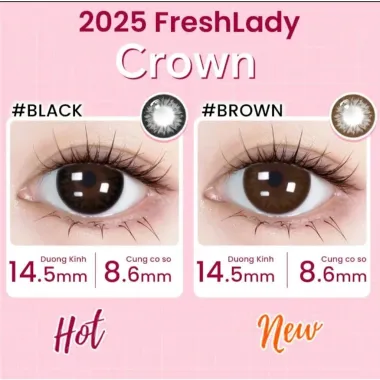 CROWN COLLECTION (CROWN BROWN) – Mẫu lens giãn tròng đỉnh cao 14.5mm từ Fresh Lady