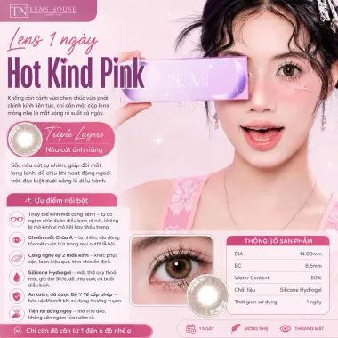 Hot Kid Pink - Lens 1 ngày Nây choco CHUMILENS