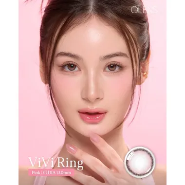 Lens 1 Tháng Olens mẫu ViVi Ring Pink và French Shine Hazel giãn nhẹ 14.2mm