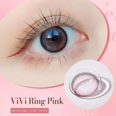Lens 1 Tháng Olens mẫu ViVi Ring Pink và French Shine Hazel giãn nhẹ 14.2mm