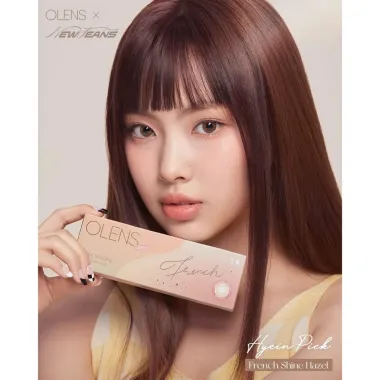 Lens 1 Tháng Olens mẫu ViVi Ring Pink và French Shine Hazel giãn nhẹ 14.2mm