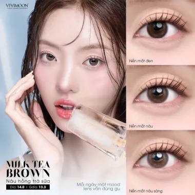 LENS 1DAY Nâu Trà Sữa Tự Nhiên Milk Tea Brown VIVIMOON (Gía 1 chiếc)
