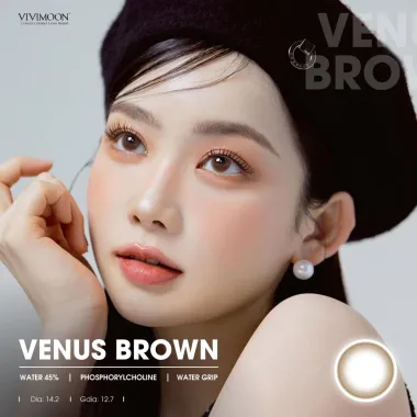LENS 1DAY nâu tự nhiên Venus Brown VIVIMOON (Giá 1 chiếc)