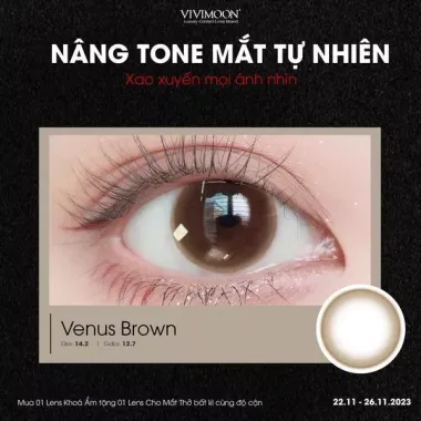 LENS 1DAY nâu tự nhiên Venus Brown VIVIMOON (Giá 1 chiếc)