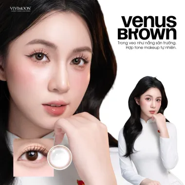 LENS 1DAY nâu tự nhiên Venus Brown VIVIMOON (Giá 1 chiếc)