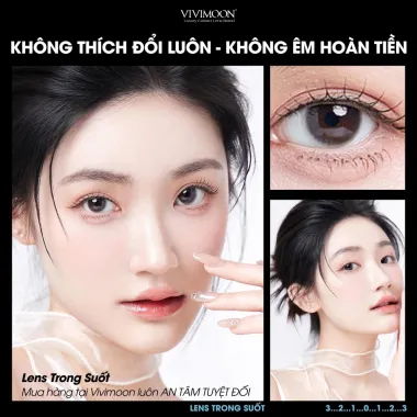 Lens 1DAY TRONG SUỐT cho mắt thở Vivimedi Oxy Plus 24h (iá 1 chiếc)