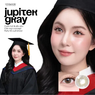 Lens 1Day xám pha ánh vàng Jupiter Gray VIVIMOON (Gía 1 chiếc)