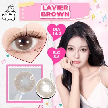 Lens 6 Tháng Fresh Lady mẫu Lavier Brown NÂU KHÓI- giãn nhẹ 14.2mm (GIÁ 1 CHIẾC)