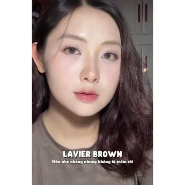 Lens 6 Tháng Fresh Lady mẫu Lavier Brown NÂU KHÓI- giãn nhẹ 14.2mm (GIÁ 1 CHIẾC)