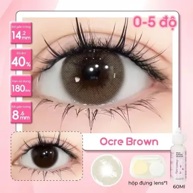 Lens 6 Tháng Nâu Tây mẫu Orce Brown giãn nhẹ 14.2mm (GIÁ 1 CHIẾC)