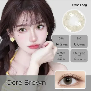 Lens 6 Tháng Nâu Tây mẫu Orce Brown giãn nhẹ 14.2mm (GIÁ 1 CHIẾC)