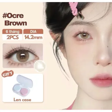 Lens 6 Tháng Nâu Tây mẫu Orce Brown giãn nhẹ 14.2mm (GIÁ 1 CHIẾC)