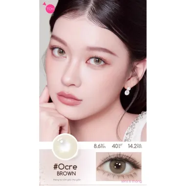 Lens 6 Tháng Nâu Tây mẫu Orce Brown giãn nhẹ 14.2mm (GIÁ 1 CHIẾC)