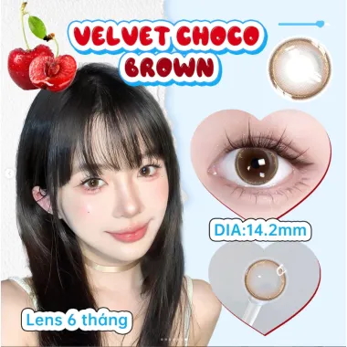 Lens 6 tháng Velvet Choco Brown – tông nâu socola giãn 14.2mm