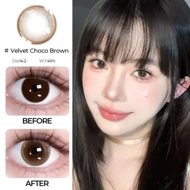 Lens 6 tháng Velvet Choco Brown – tông nâu socola giãn 14.2mm