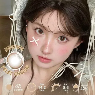 Lens 6 tháng Velvet Choco Brown – tông nâu socola giãn 14.2mm