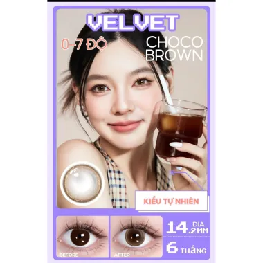 Lens 6 tháng Velvet Choco Brown – tông nâu socola giãn 14.2mm