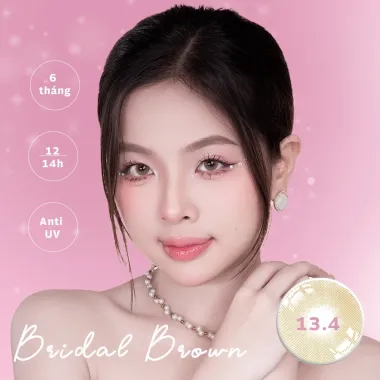 Lens nâu tây nhũ Bridal Brown giãn nhẹ 14.2mm