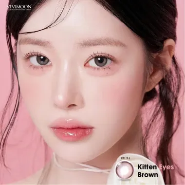 Tổng hợp Lens 1 ngày cận VIVIMOON khóa ẩm 2 mẫu Pear Gray và Kitten Eye Brown (Giá 1 chiếc)