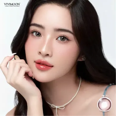 Tổng hợp Lens 1 ngày cận VIVIMOON khóa ẩm 2 mẫu Pear Gray và Kitten Eye Brown (Giá 1 chiếc)