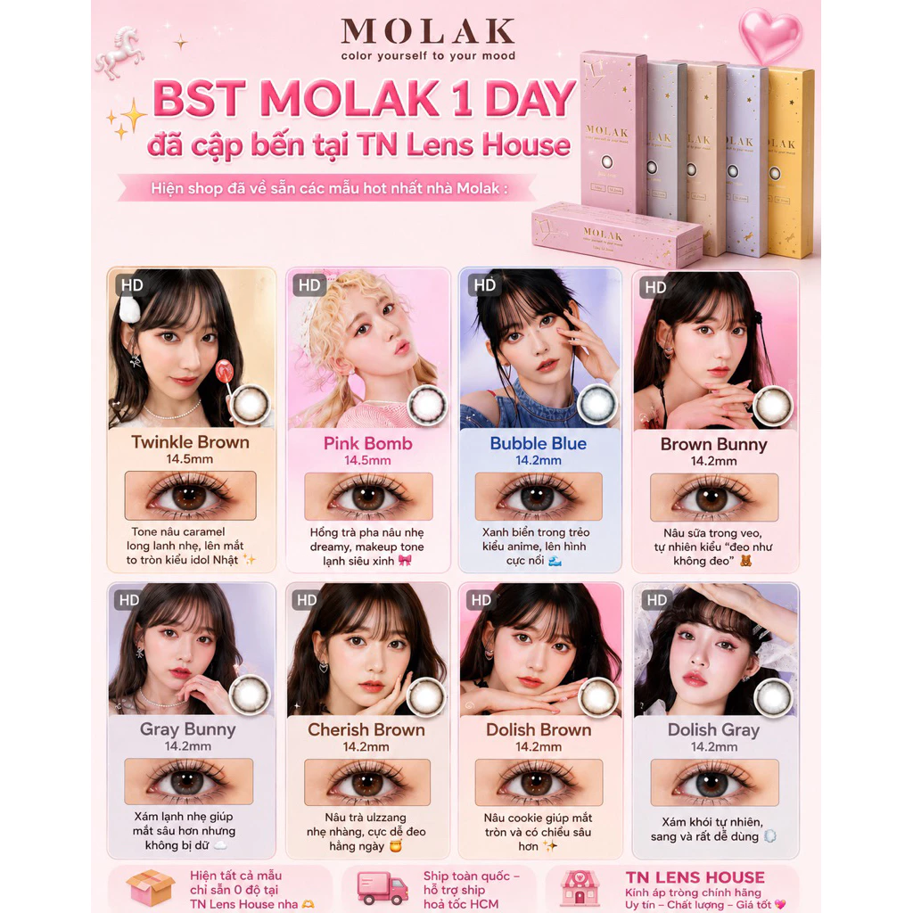 (GIÁ 1 ĐÔI) Molak 1Day – lens Nhật chính hãng