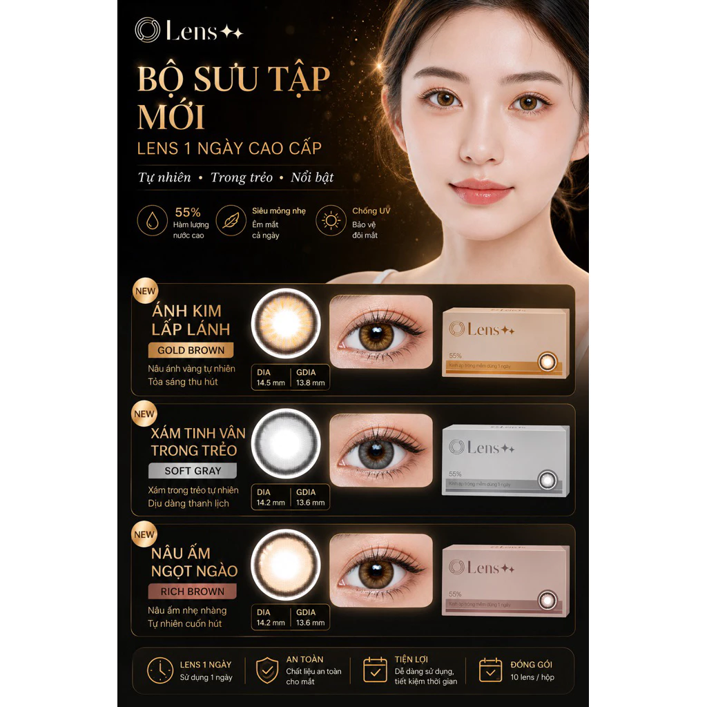  Lens 1 Ngày Xing Eyes Chống Tia UV BST mới