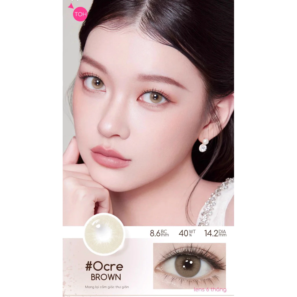 Lens 6 Tháng Nâu Tây mẫu Orce Brown giãn nhẹ 14.2mm (GIÁ 1 CHIẾC)