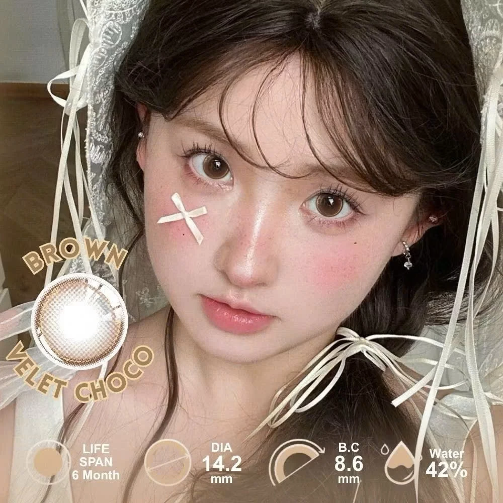 Lens 6 tháng Velvet Choco Brown – tông nâu socola giãn 14.2mm
